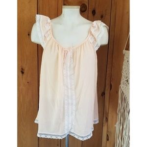 Vintage Womens Romantic Lace Nightgown Top Size S